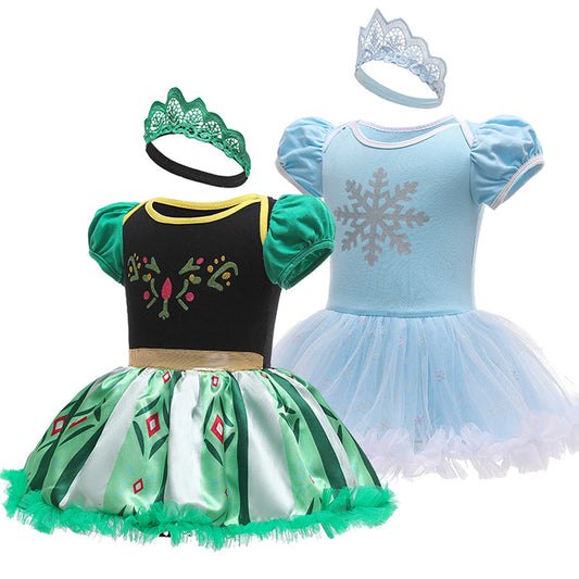 Baby Princess Outfit, Infant Tutu Dress, Snow Queen Romper, Birthday Costume