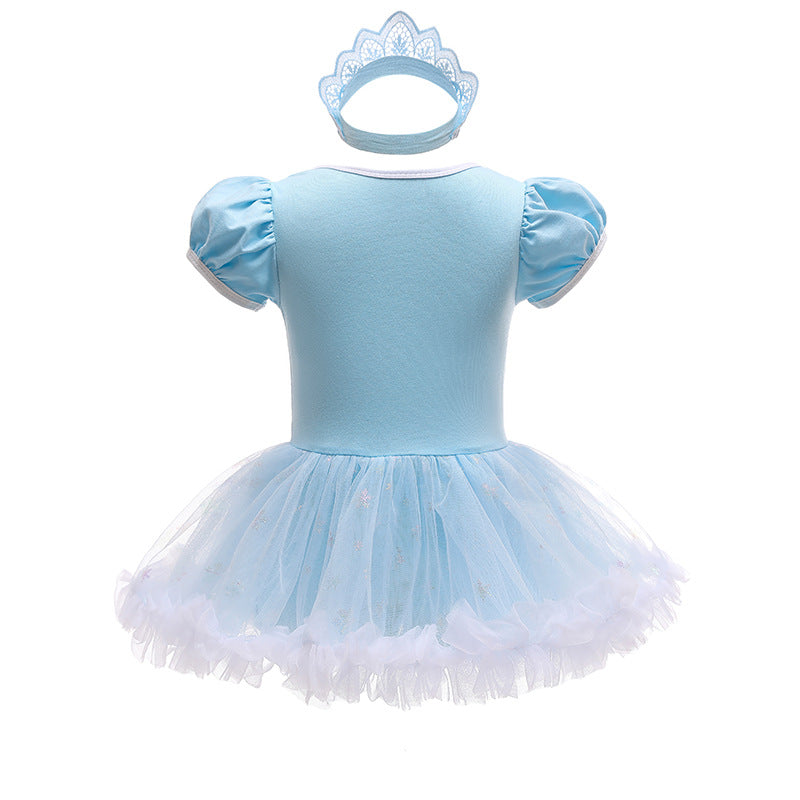 Baby Princess Outfit, Infant Tutu Dress, Snow Queen Romper, Birthday Costume
