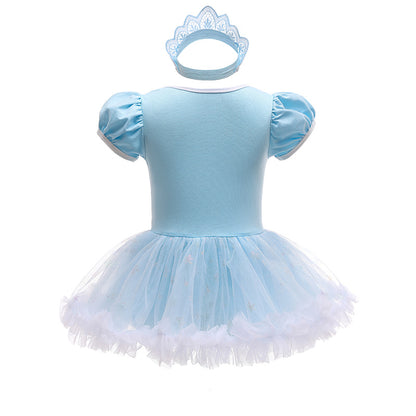 Baby Princess Outfit, Infant Tutu Dress, Snow Queen Romper, Birthday Costume
