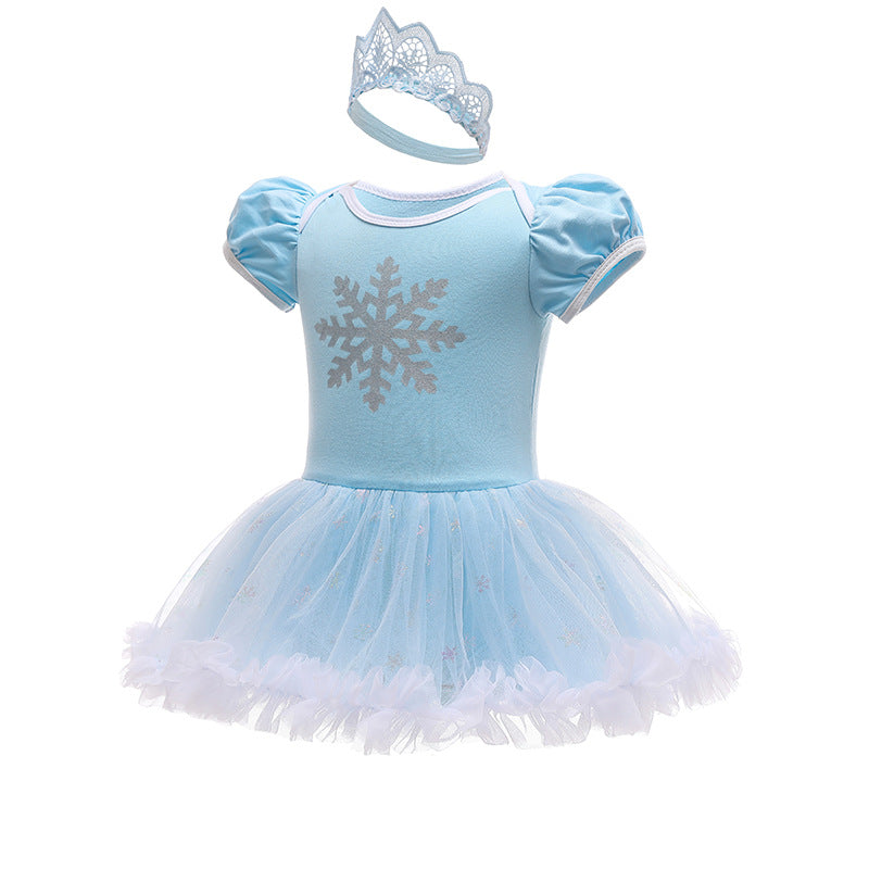 Baby Princess Outfit, Infant Tutu Dress, Snow Queen Romper, Birthday Costume