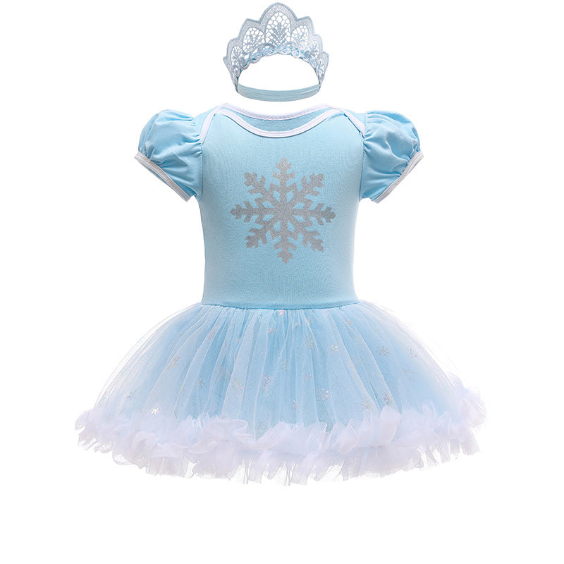 Baby Princess Outfit, Infant Tutu Dress, Snow Queen Romper, Birthday Costume