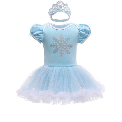Baby Princess Outfit, Infant Tutu Dress, Snow Queen Romper, Birthday Costume