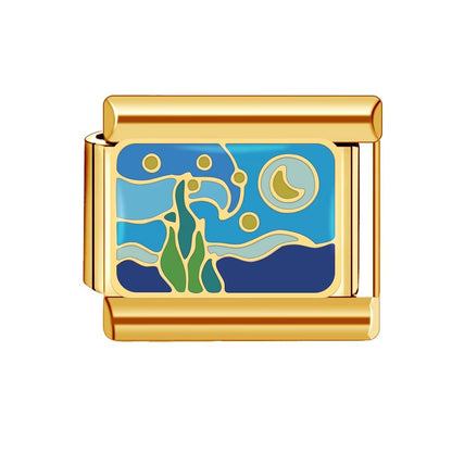 Italian Charm Bracelet – 9mm Gold DIY Luxury Ocean & Beach Design