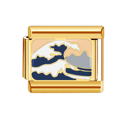 Italian Charm Bracelet – 9mm Gold DIY Luxury Ocean & Beach Design