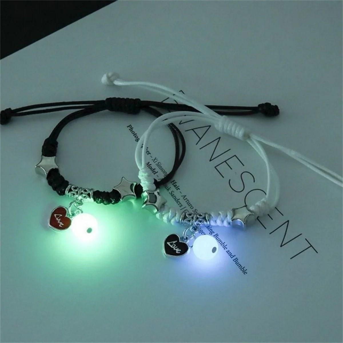 Luminous Charm Bead Couple Bracelet