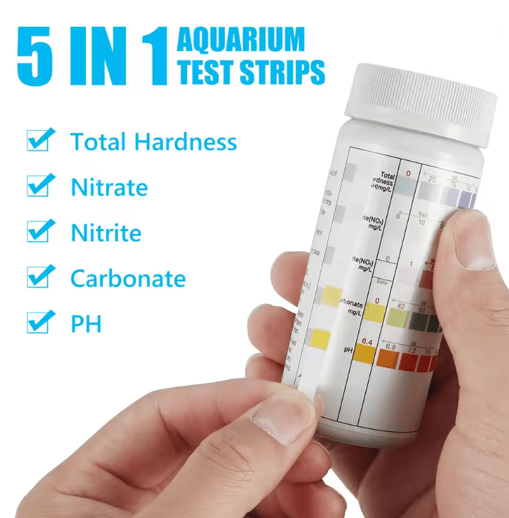 AquaCheck 7 in 1 Aquarium Water Test Strips 100 Count Kit