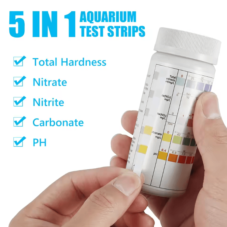 AquaCheck 7 in 1 Aquarium Water Test Strips 100 Count Kit