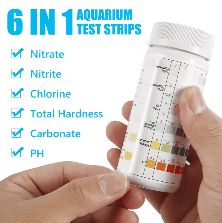 AquaCheck 7 in 1 Aquarium Water Test Strips 100 Count Kit