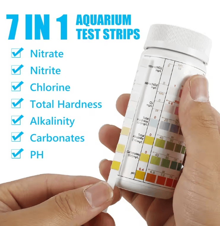 AquaCheck 7 in 1 Aquarium Water Test Strips 100 Count Kit