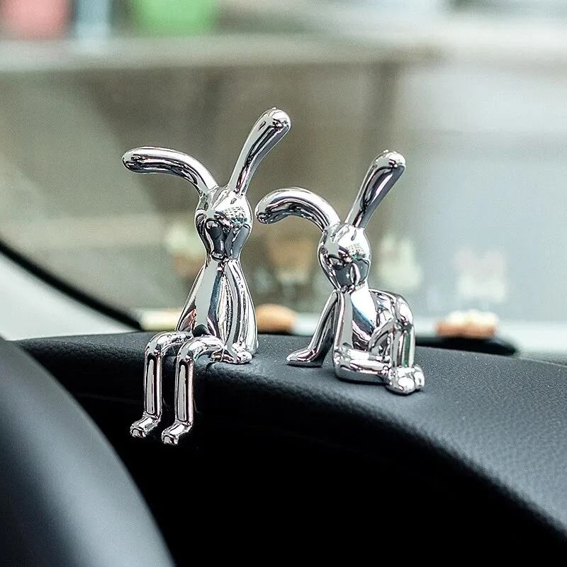 Cute Long Eared Rabbit Figurine Set