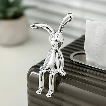 Cute Long Eared Rabbit Figurine Set