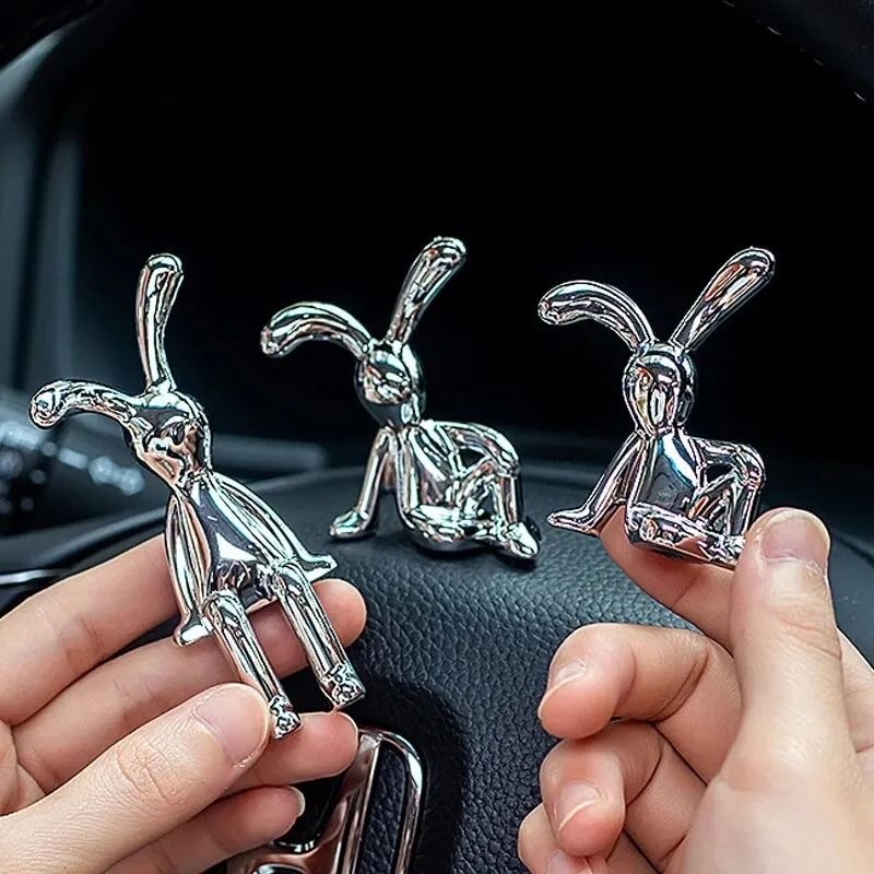 Cute Long Eared Rabbit Figurine Set