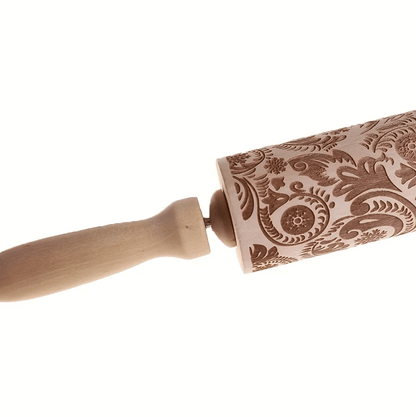 Artisan Pattern Engraved Rolling Pin for Cookies and Fondant Designs