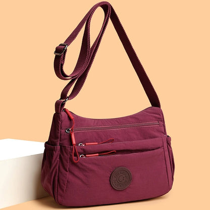 Solid Color Multi-Layer Crossbody Bag for Women, Casual Multi-Pocket Tote for Commuting, Travel, Shopping