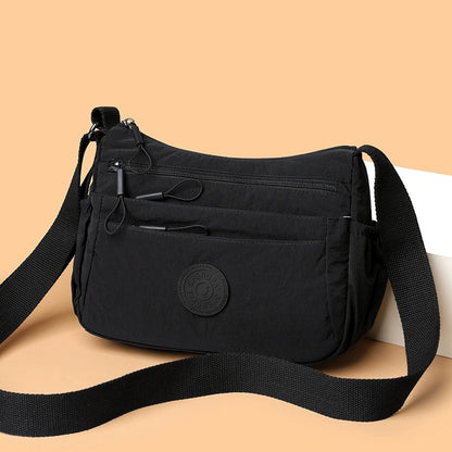 Solid Color Multi-Layer Crossbody Bag for Women, Casual Multi-Pocket Tote for Commuting, Travel, Shopping