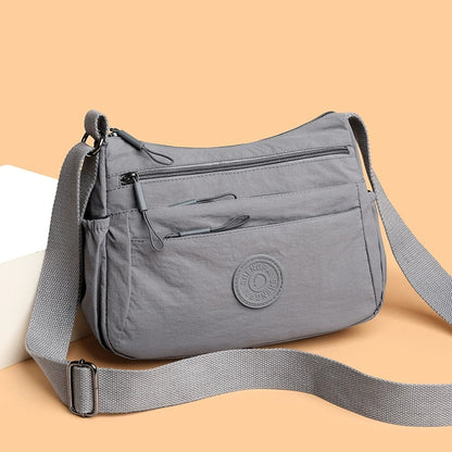 Solid Color Multi-Layer Crossbody Bag for Women, Casual Multi-Pocket Tote for Commuting, Travel, Shopping