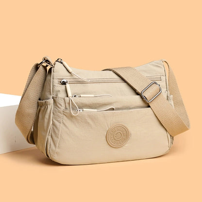 Solid Color Multi-Layer Crossbody Bag for Women, Casual Multi-Pocket Tote for Commuting, Travel, Shopping