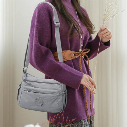 Solid Color Multi-Layer Crossbody Bag for Women, Casual Multi-Pocket Tote for Commuting, Travel, Shopping