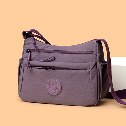Solid Color Multi-Layer Crossbody Bag for Women, Casual Multi-Pocket Tote for Commuting, Travel, Shopping