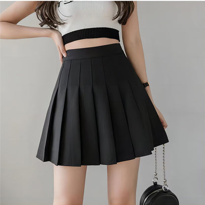 New, Sexy, High Waist Pleated Skirt, Vintage Mini Skirts for Women, Tennis Style, Summer Dance Skirt