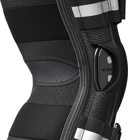 Adjustable Hinged Knee Brace, Side Stabilizers Knee Support, Patella Gel Pad, Joint Pain Relief, Arthritis Suppore
