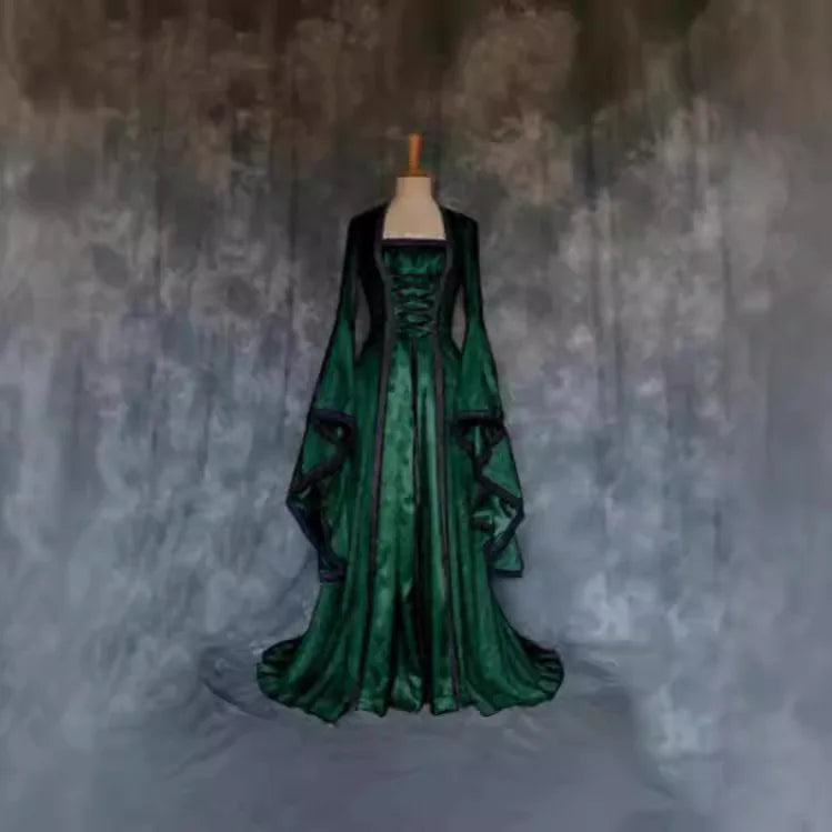New Vintage Dress, Elegant Century Long Dress, Fashionable Vintage Style for Halloween
