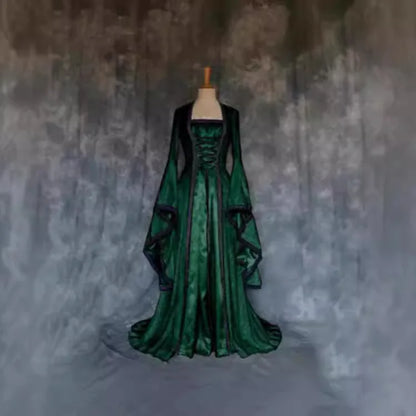 New Vintage Dress, Elegant Century Long Dress, Fashionable Vintage Style for Halloween