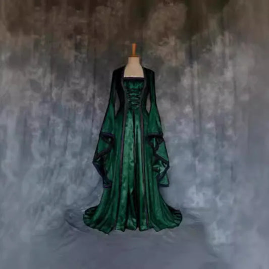 New Vintage Dress, Elegant Century Long Dress, Fashionable Vintage Style for Halloween
