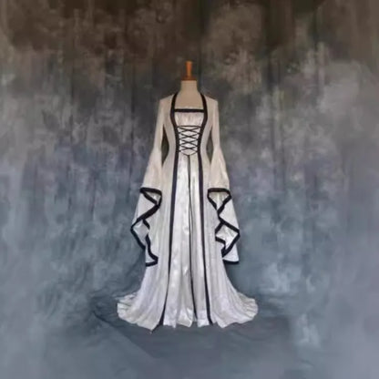 New Vintage Dress, Elegant Century Long Dress, Fashionable Vintage Style for Halloween
