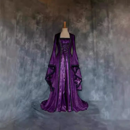 New Vintage Dress, Elegant Century Long Dress, Fashionable Vintage Style for Halloween