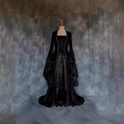 New Vintage Dress, Elegant Century Long Dress, Fashionable Vintage Style for Halloween