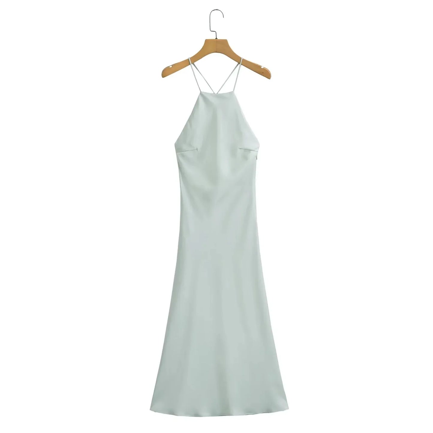 Western Style Sleeveless Dress, Summer New Womens Tanksilk Satin Feeling Fashion