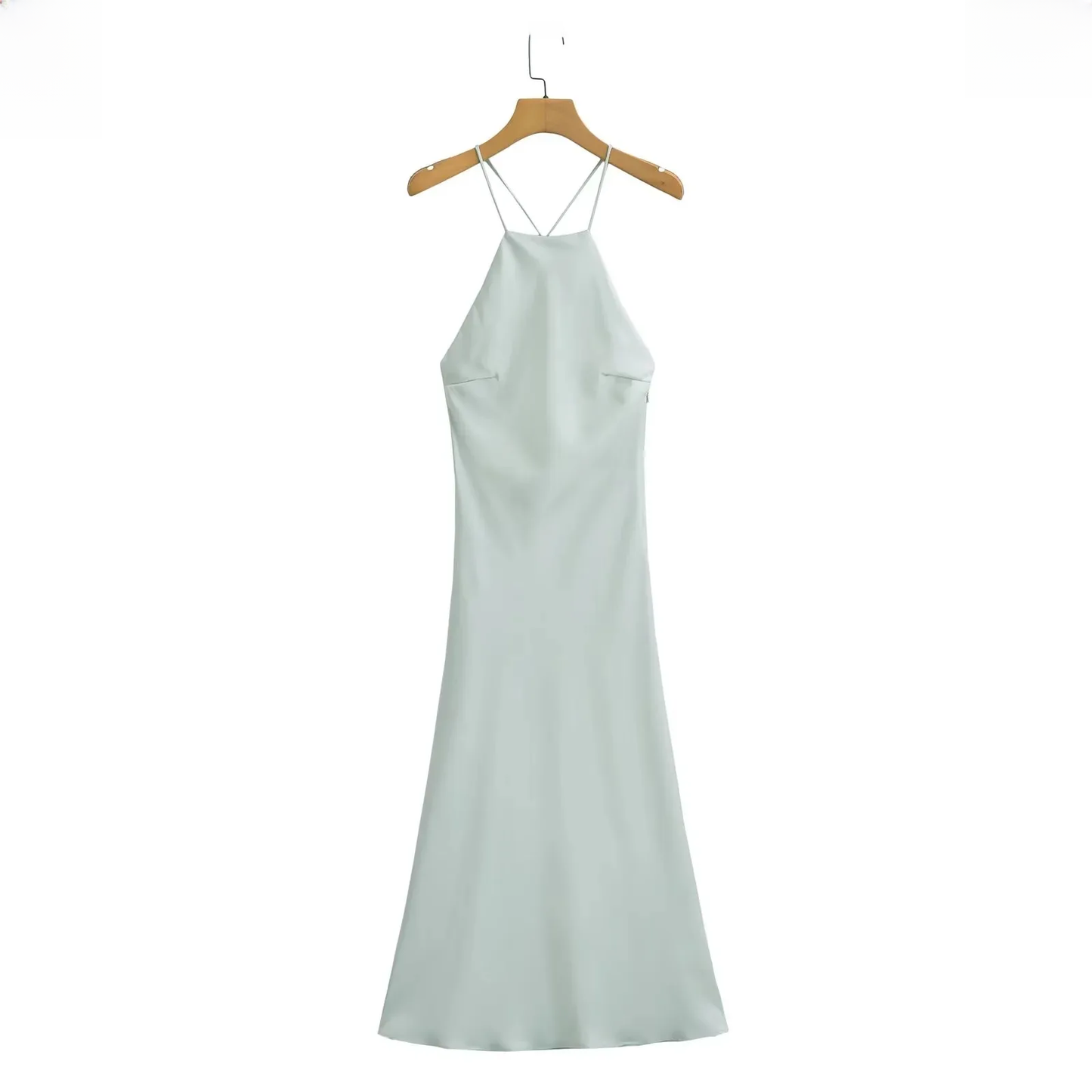 Western Style Sleeveless Dress, Summer New Womens Tanksilk Satin Feeling Fashion