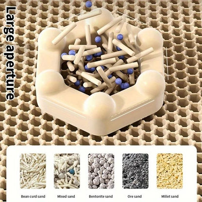 Honeycomb Double-Layer Waterproof Cat Litter Mat For Easy Cleaning And Scatter Control