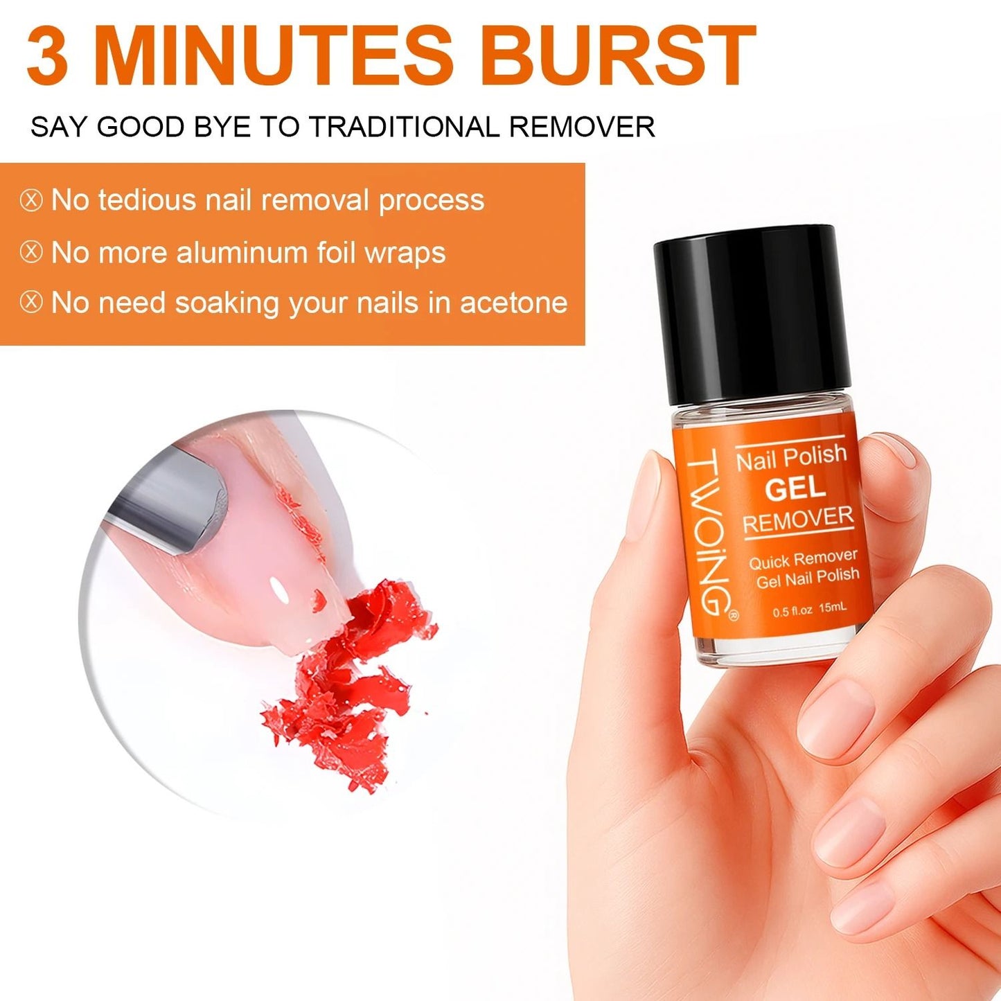 Quick Nail Gel Polish Remover – Fast, Easy and Damage-Free Manicure Removal (15ml)