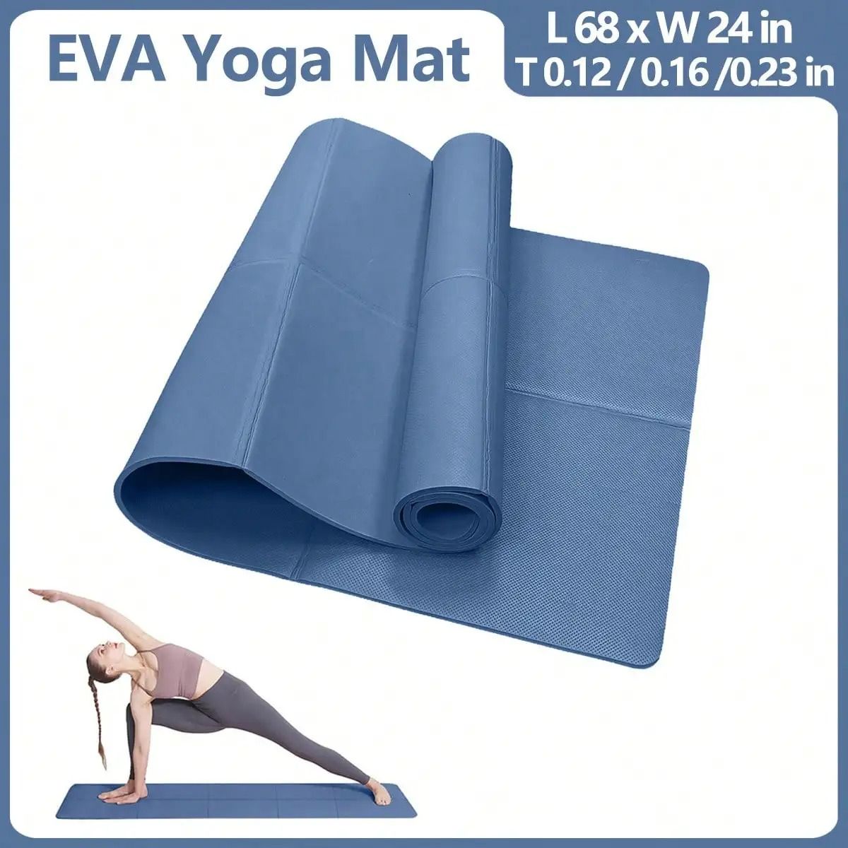 Non-Slip Yoga Mat – Lightweight, Cushioned and Portable Fitness Mat for Home, Gym, and Travel