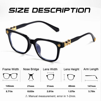 Classic Square Anti Blue Light Glasses for Reading and Computer Use