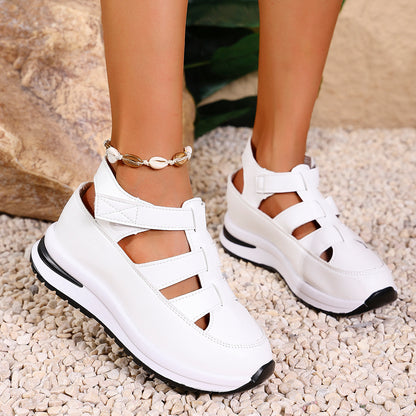 New Women Closed Toe Sandals, High Quality Wedge Shoes, Summer Buckle Strap Office and Career Sandals