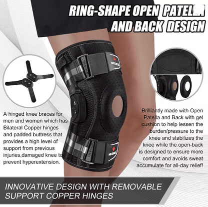 Neenca Hinged Knee Brace with Copper Stabilizers and Patella Gel Support