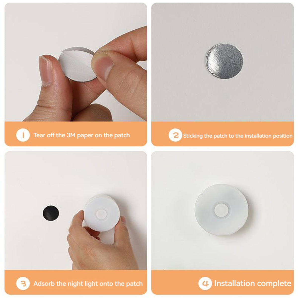 Small Battery Powered LED Lamp, 3 Mode Eye Protection Night Light for Bedside, Kitchen Cabinet, Wardrobe, Staircase