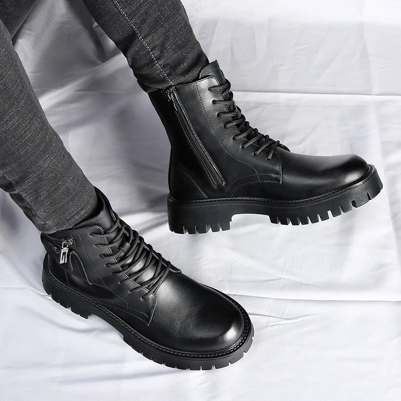 High Quality Mens Chelsea Boots, Luxury Leather, English Style, Thick Sole, Famous Casual Shoes