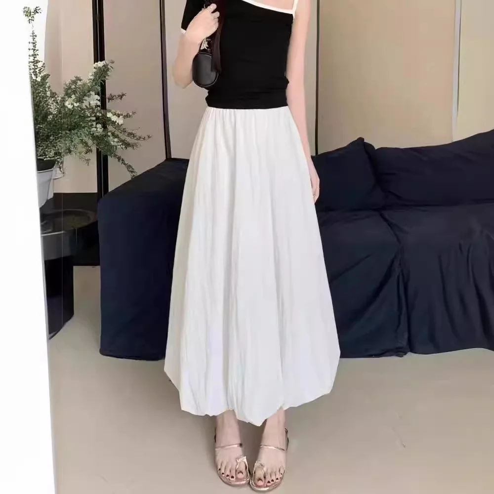 Balloon Skirt, Pleated Dress, Women's Mid Length Dress, Early Spring Fashion, Multi Pleat Design