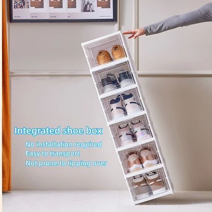 6 Layers Transparent Foldable Shoe Storage Box