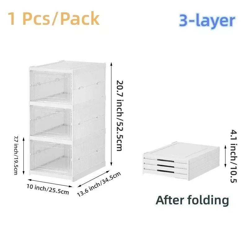 6 Layers Transparent Foldable Shoe Storage Box