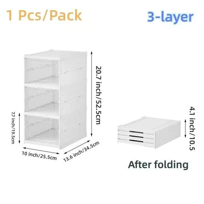 6 Layers Transparent Foldable Shoe Storage Box