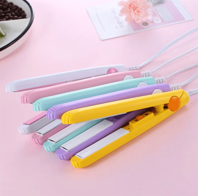 StyleEase Mini Ceramic Hair Straightener and Curler for Travel and Everyday Use