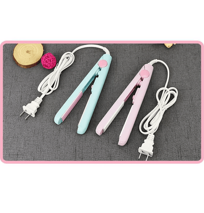 StyleEase Mini Ceramic Hair Straightener and Curler for Travel and Everyday Use
