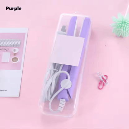 StyleEase Mini Ceramic Hair Straightener and Curler for Travel and Everyday Use