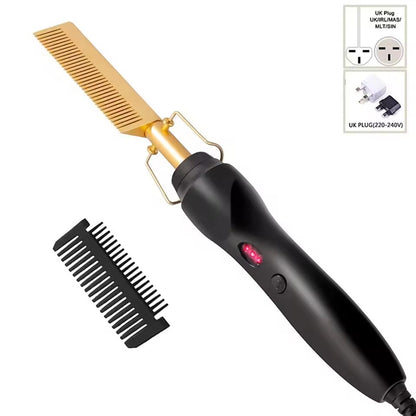 HeatGlide 2 in 1 Electric Hot Comb and Beard Straightener for Smooth, Frizz Free Styling