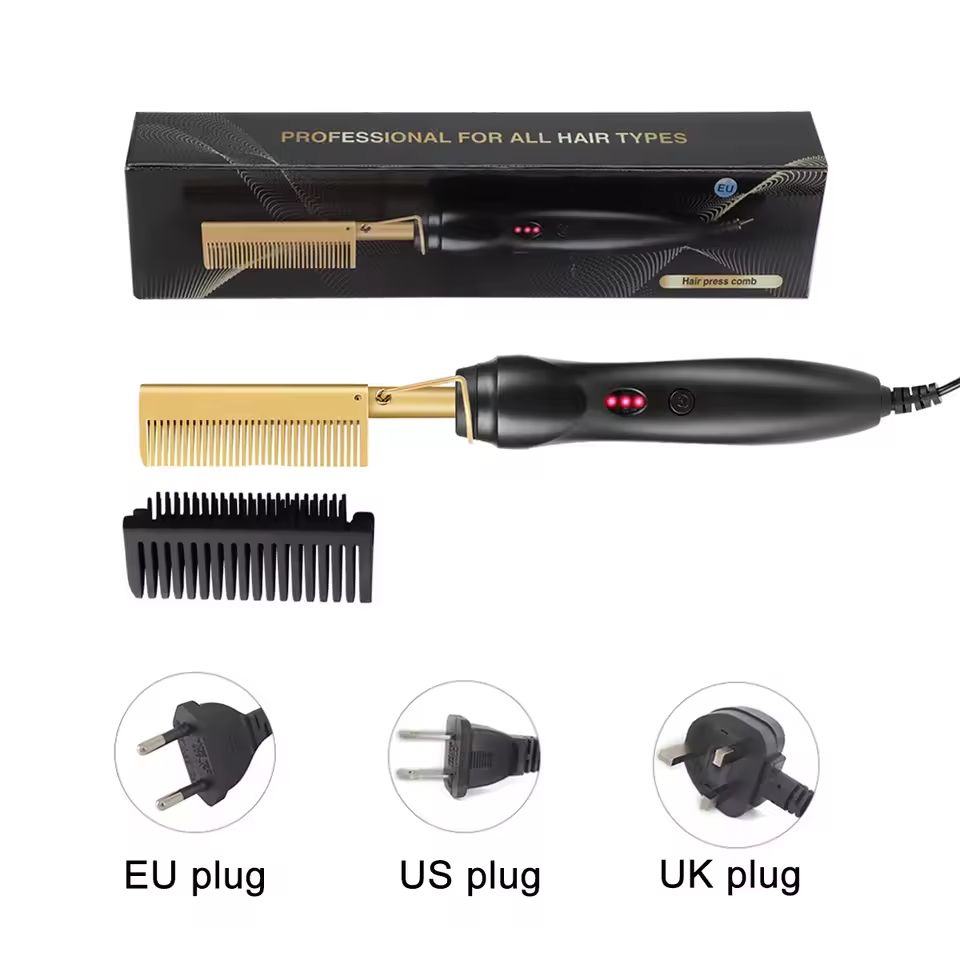 HeatGlide 2 in 1 Electric Hot Comb and Beard Straightener for Smooth, Frizz Free Styling